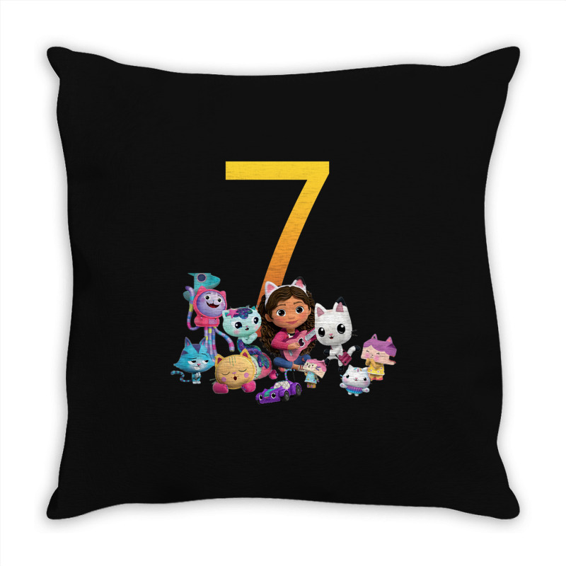 Gabby Dollhouse 7th Birthday Boy And Girl Costom Number Throw Pillow | Artistshot