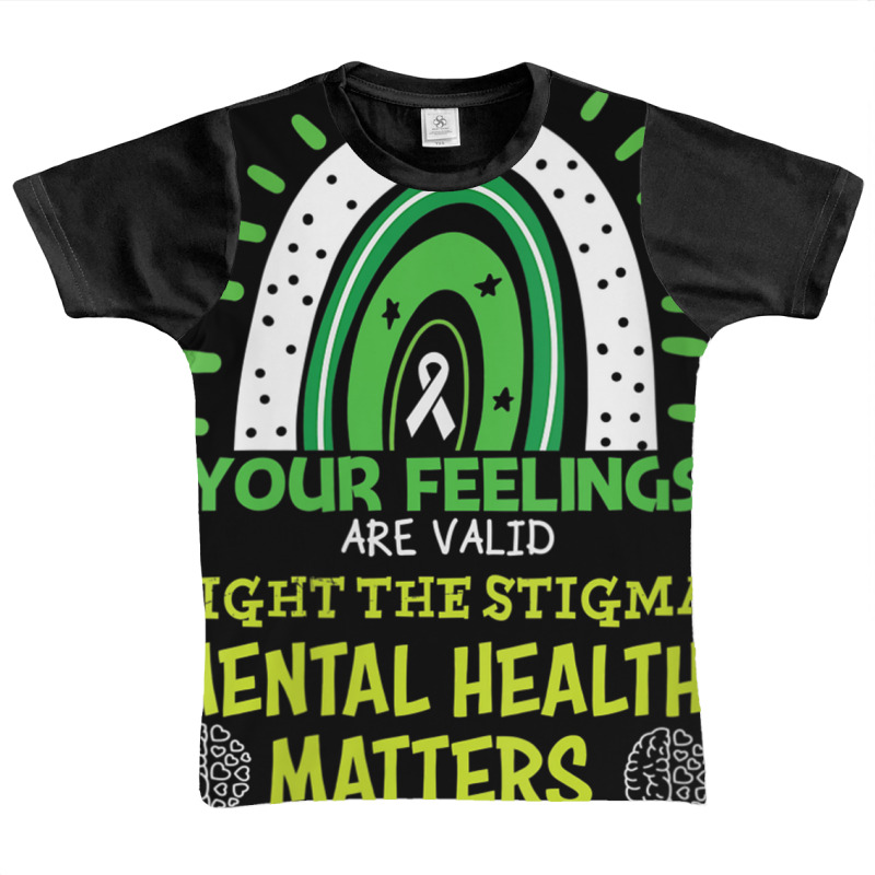 Womens Your Feeling Are Valid Mental Health Matters Mind Therapist V N Graphic Youth T-shirt by buske | Artistshot