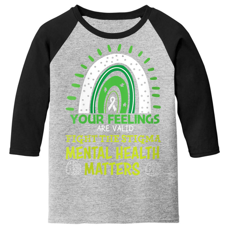 Womens Your Feeling Are Valid Mental Health Matters Mind Therapist V N Youth 3/4 Sleeve by buske | Artistshot