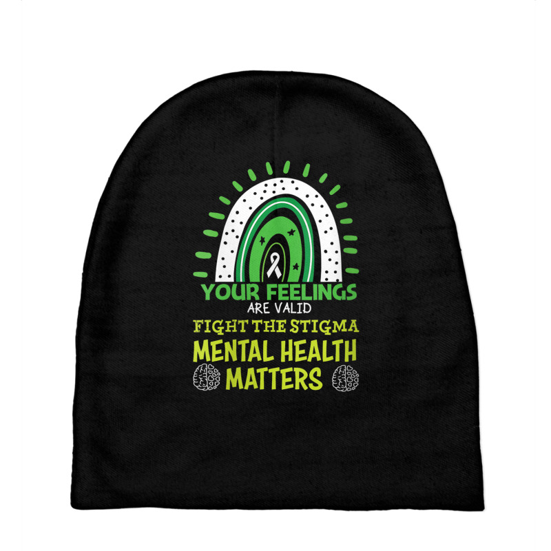 Womens Your Feeling Are Valid Mental Health Matters Mind Therapist V N Baby Beanies by buske | Artistshot