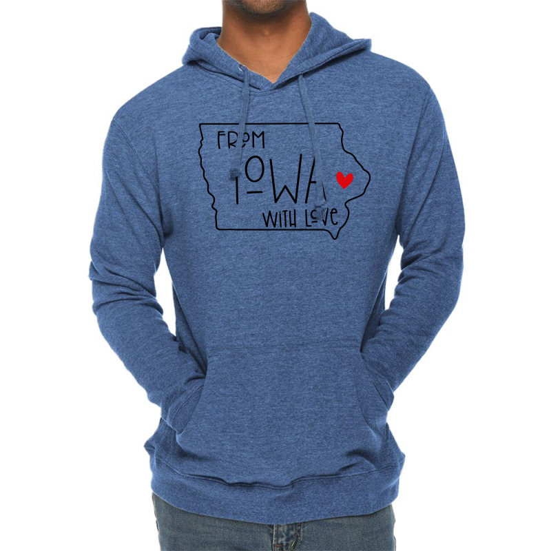 Far Away From Iowa With Love For Valentine Lightweight Hoodie by Addelia | Artistshot