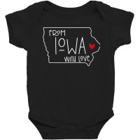 Far Away From Iowa With Love For Valentine Baby Bodysuit | Artistshot