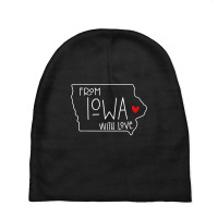 Far Away From Iowa With Love For Valentine Baby Beanies | Artistshot