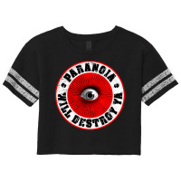 Paranoia Will Destroy Ya' Red Black Amp White Scorecard Crop Tee | Artistshot