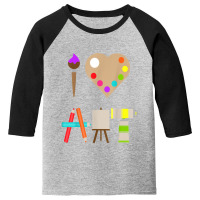 Cool I Love Art Fun Colorful Future Artist And Crafts Tee Youth 3/4 Sleeve | Artistshot