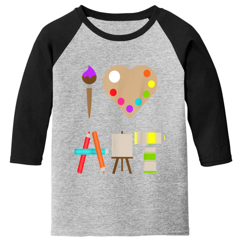 Cool I Love Art Fun Colorful Future Artist And Crafts Tee Youth 3/4 Sleeve by ElizahTessieDenniston | Artistshot