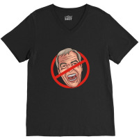 Nigel Farage No Road Sign Illustration V-neck Tee | Artistshot