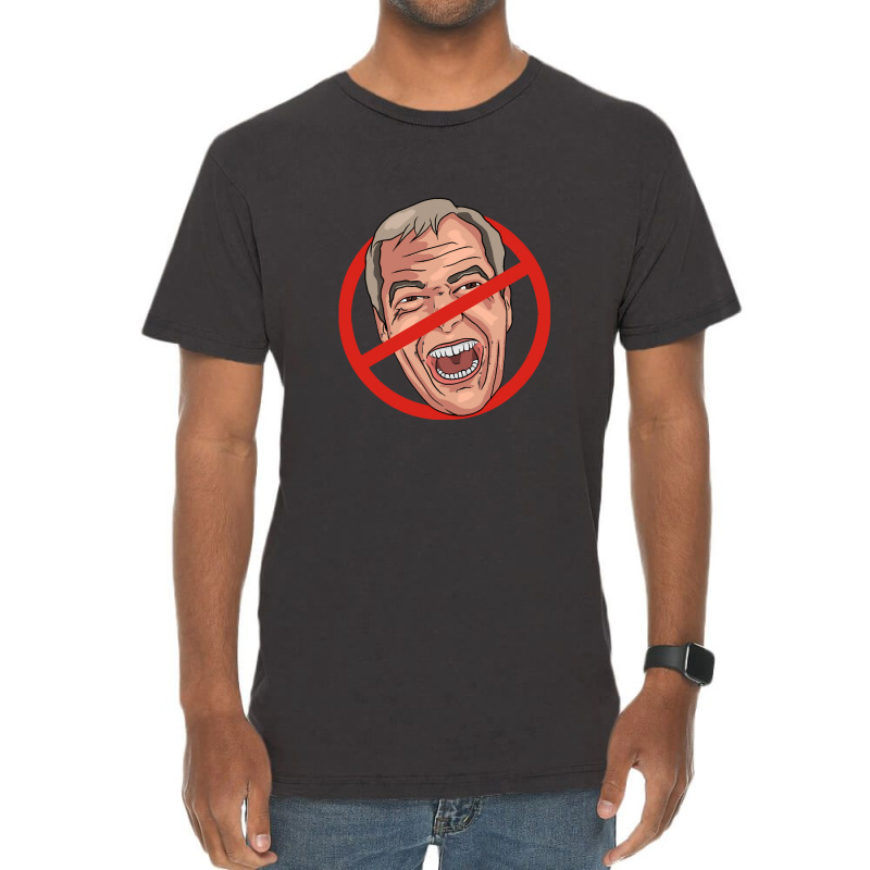 Nigel Farage No Road Sign Illustration Vintage T-Shirt by MelindaBouwman | Artistshot