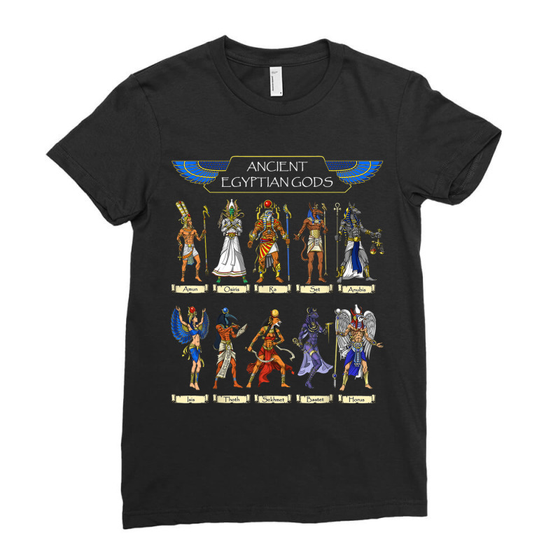 Egyptian Gods Ancient Mythology Pharaoh Anubis Thoth Horus Ladies Fitted T-Shirt by JudithPlagmann | Artistshot