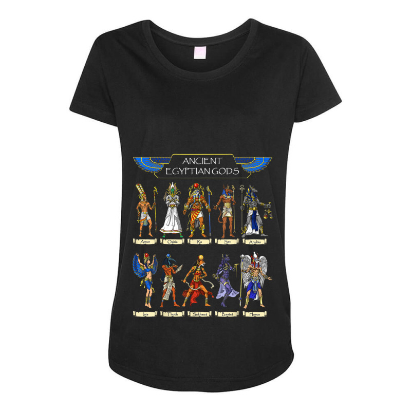 Egyptian Gods Ancient Mythology Pharaoh Anubis Thoth Horus Maternity Scoop Neck T-shirt by JudithPlagmann | Artistshot