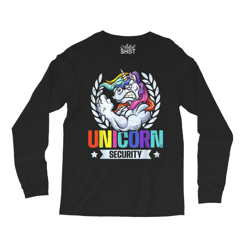 Unicorn Security Manly Muscular Unicorn Lovers Long Sleeve Shirts | Artistshot