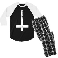 Inverted Cross Atheist Death Metal Satanist Atheism Men's 3/4 Sleeve Pajama Set | Artistshot