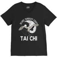 Tai Chi Yin Yang Crane Chinese Martial Arts Retro Vintage V-neck Tee | Artistshot