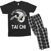 Tai Chi Yin Yang Crane Chinese Martial Arts Retro Vintage Men's T-shirt Pajama Set | Artistshot