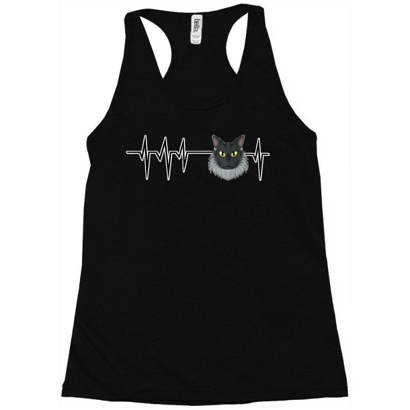 Cat Heartbeat I Cat Lover I Maine Coon Cat Racerback Tank by KENNETHLEETINSLEY | Artistshot