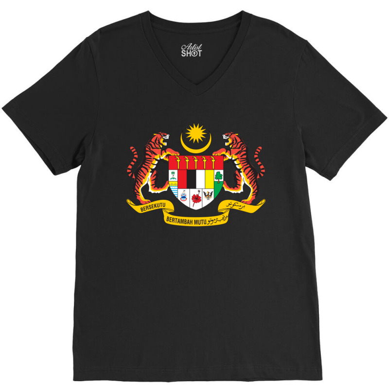 Coat Of Arms Of Malaysia V-Neck Tee by SamaraMcCullou | Artistshot