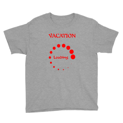Vacation Loading Red Graphics Youth Tee Designed By Aranim Graphics