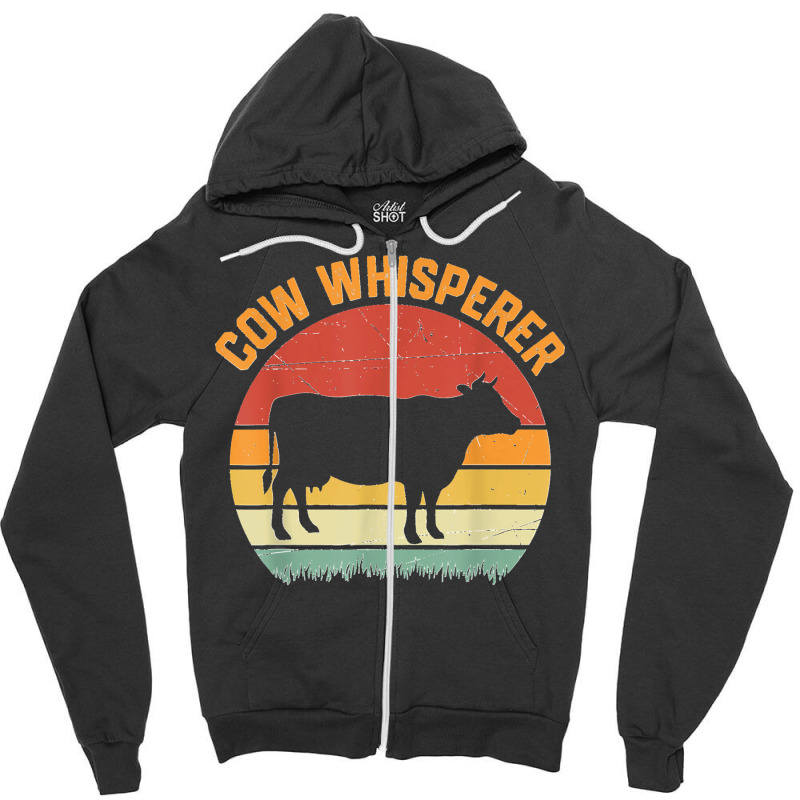 Cow Whisperer Funny Women Men Dairy Farming Farmer Farm Zipper Hoodie | Artistshot