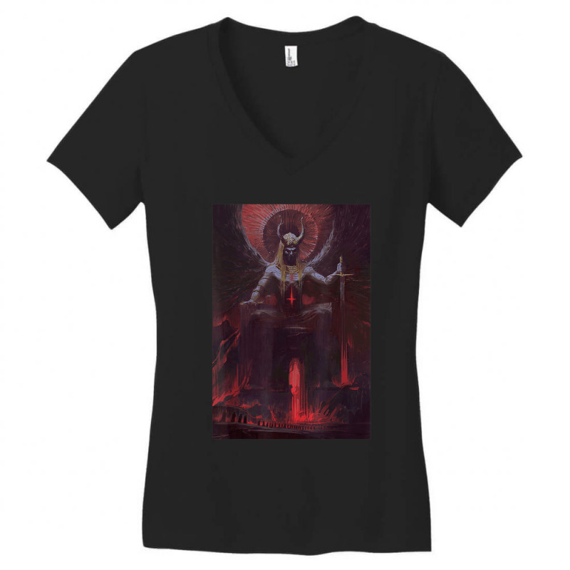 Occult Gothic Dark Satanic Unholy Witchcraft Grunge Emo Goth Women's V-Neck T-Shirt by ColleenDChamplin | Artistshot