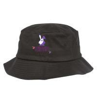 Bunny Memes Cute Kawaii Art I Work Hard For The Purple Bunny Bucket Hat | Artistshot