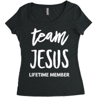 Team Jesus Lifetime Member Funny Christian Women's Triblend Scoop T-shirt | Artistshot