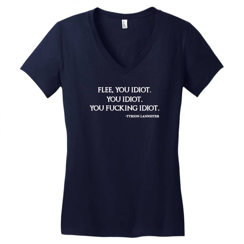 Flee You Idiot Women's V-Neck T-Shirt by tshiart | Artistshot