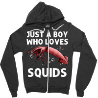 Squid Gift For Boys Men Giant Squid Seafood Calamari Lovers Zipper Hoodie | Artistshot