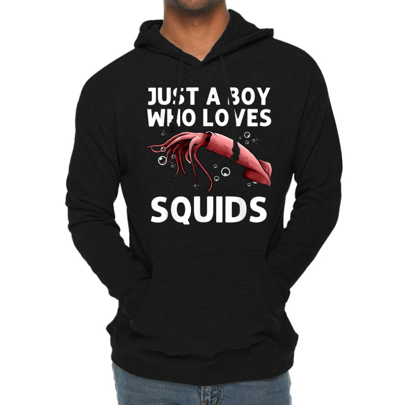 Squid Gift For Boys Men Giant Squid Seafood Calamari Lovers Lightweight Hoodie by LilyWillis | Artistshot