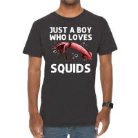 Squid Gift For Boys Men Giant Squid Seafood Calamari Lovers Vintage T-shirt | Artistshot