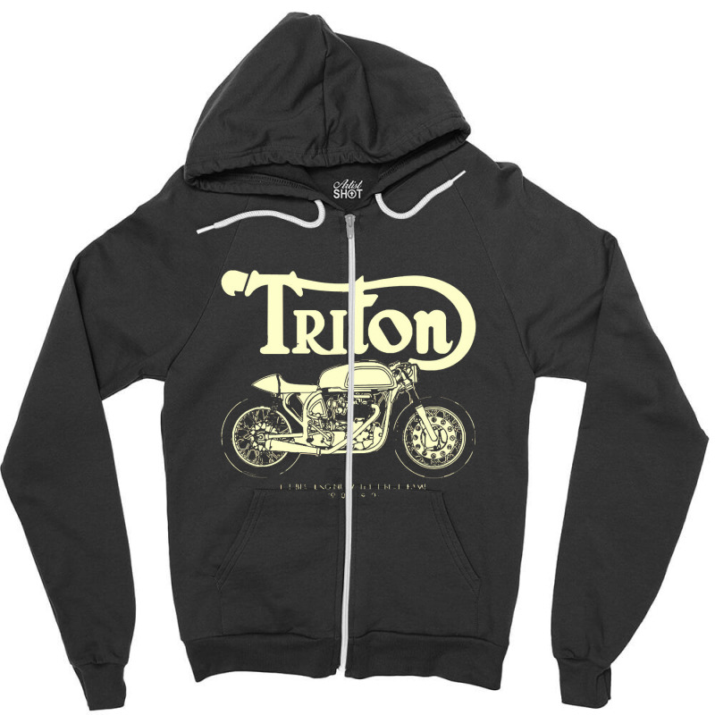 Triton Caferacer Zipper Hoodie by JanisIda | Artistshot