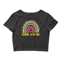 Read Teacher Rainbow Leopard Reading Is My Jam Crop Top | Artistshot