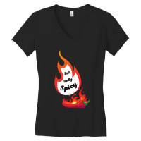 Eat Only Spicy Fire Red Chili Pepper Women's V-neck T-shirt | Artistshot