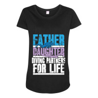 Diver Scuba Dad And Daughter Diving Partners For Life 33 Diving Deeper Maternity Scoop Neck T-shirt | Artistshot