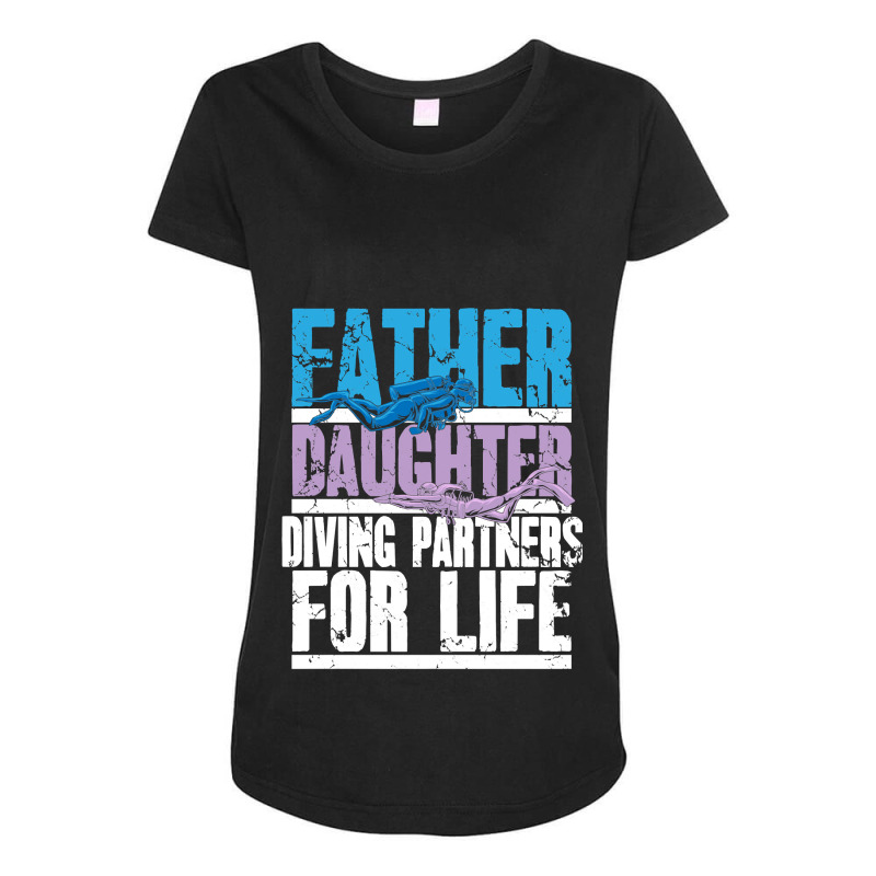 Diver Scuba Dad And Daughter Diving Partners For Life 33 Diving Deeper Maternity Scoop Neck T-shirt by permad | Artistshot