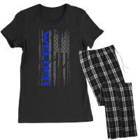 Welding Patriotic American Flag Iron Worker Welder Women's Pajamas Set | Artistshot