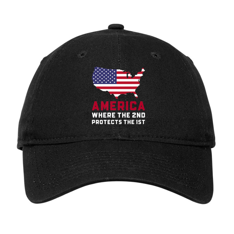 America The 2nd Amendment Protects The First With Graphic Premium Adjustable Cap by LynnetteMichele | Artistshot