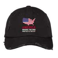 America The 2nd Amendment Protects The First With Graphic Premium Vintage Cap | Artistshot