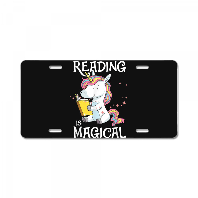 Reading Is Magical Book Lover Unicorn English Teacher Girls License Plate | Artistshot