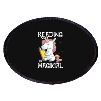 Reading Is Magical Book Lover Unicorn English Teacher Girls Oval Patch | Artistshot