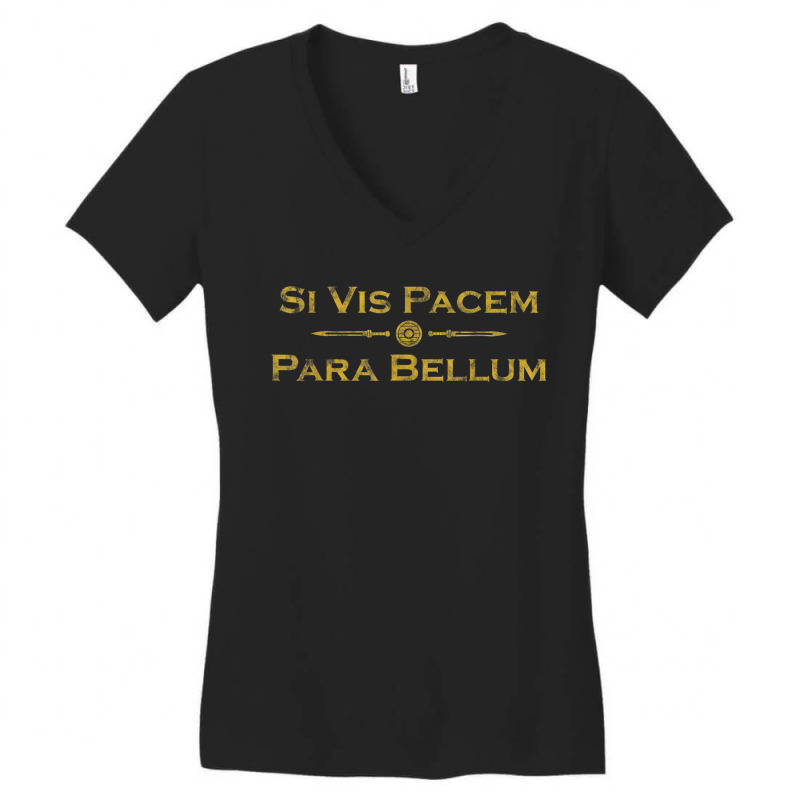 Si Vis Pacem Para Bellum  Latin Saying Women's V-Neck T-Shirt by JohannaMay | Artistshot