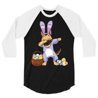 German Shepherd K9 Dog Dabbing Easter Bunny German Shepherd Girls Paw  3/4 Sleeve Shirt | Artistshot