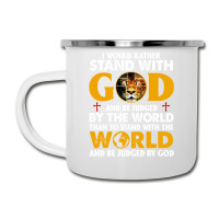 Jesus Christ Christian Lion Jesus Cross Id Rather Stand With God Knigh Camper Cup | Artistshot