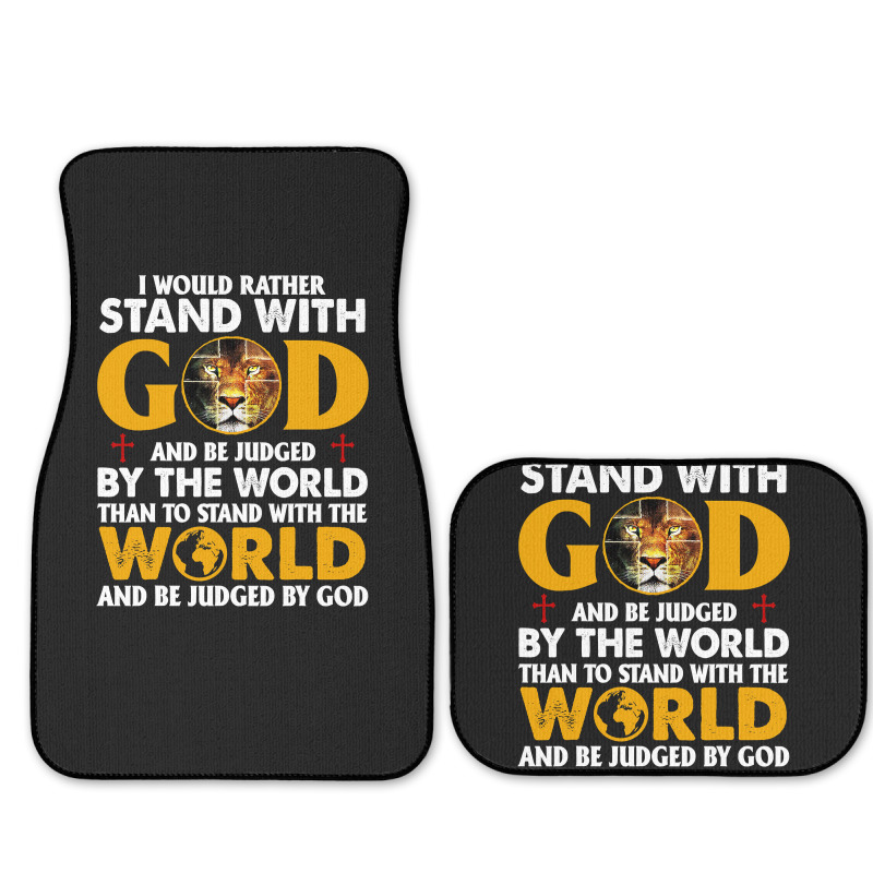 Jesus Christ Christian Lion Jesus Cross Id Rather Stand With God Knigh Full Set Car Mats | Artistshot