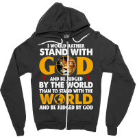 Jesus Christ Christian Lion Jesus Cross Id Rather Stand With God Knigh Zipper Hoodie | Artistshot