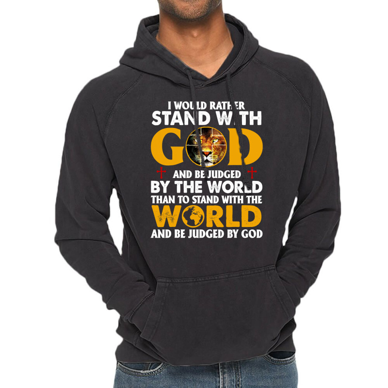 Jesus Christ Christian Lion Jesus Cross Id Rather Stand With God Knigh Vintage Hoodie | Artistshot