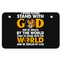 Jesus Christ Christian Lion Jesus Cross Id Rather Stand With God Knigh Atv License Plate | Artistshot