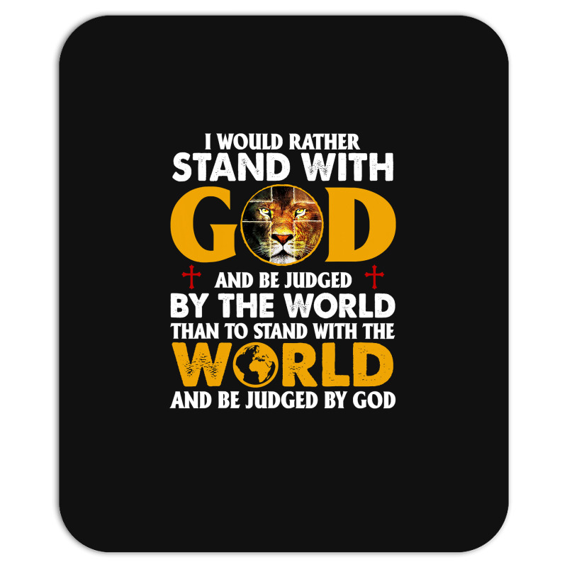 Jesus Christ Christian Lion Jesus Cross Id Rather Stand With God Knigh Mousepad | Artistshot