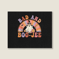 Retro Groovy Bad And Boo Jee Floral Ghost Halloween Hippie Landscape Canvas Print | Artistshot