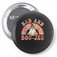 Retro Groovy Bad And Boo Jee Floral Ghost Halloween Hippie Pin-back Button | Artistshot