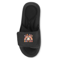 Retro Groovy Bad And Boo Jee Floral Ghost Halloween Hippie Slide Sandal | Artistshot